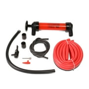 DNA Motoring TOOLS-00025 DNA MOTORING Red Durable Multi-Use Air Liquid Oil Gas Transfer Pump Siphon w/Inflation Nozzle+Hoses+Chuck