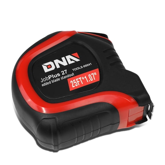 DNA Motoring TOOLS-00041 DNA MOTORING 25ft Red 1/16 in. Heavy Duty Steel Blade Push Bottom Slide Lock Tape Measure