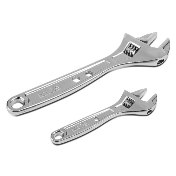 DNA Motoring TOOLS-00043 DNA MOTORING 2Pcs 6"+10" Durable Vanadium Steel 1" /1-1/2" Jaw Adjustable Wrench Automotive Repair Tool Set