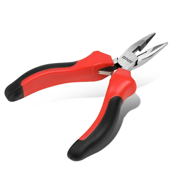 DNA Motoring TOOLS-00072 DNA MOTORING 4-3/4" Heat Treated Steel Locking Spring Mechanism Wire Cutter Nonslip Grips Needle Nose Plier
