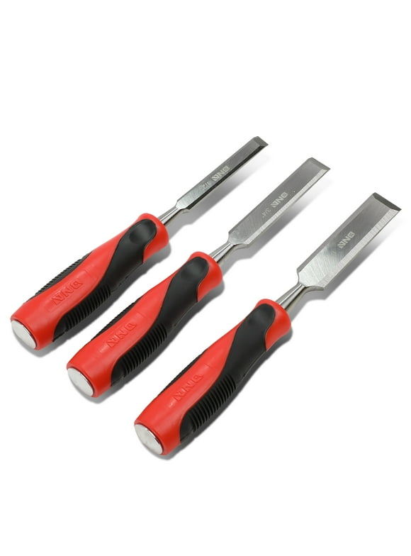 DNA Motoring TOOLS-00098 DNA MOTORING 3Pcs 10" Durable Heat Treated High Carbon Steel 25 Degree Straight Beveled Blades Chisel