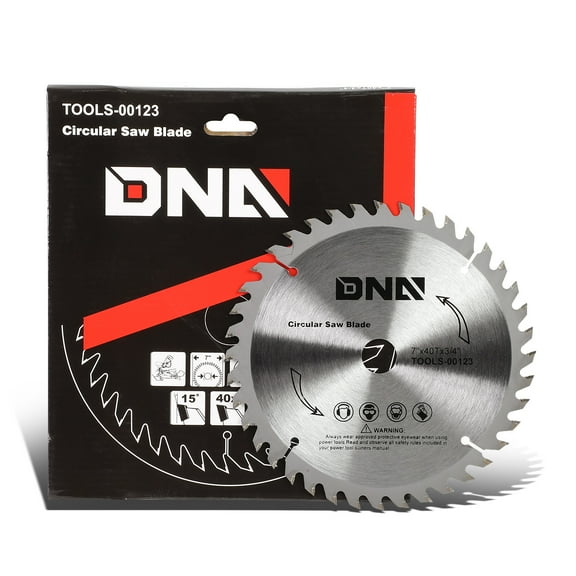 DNA Motoring TOOLS-00123 DNA MOTORING 7" Finishing 40 Tooth Razor Sharp Edges Laser-cut Channels Durable Circular Saw Blade