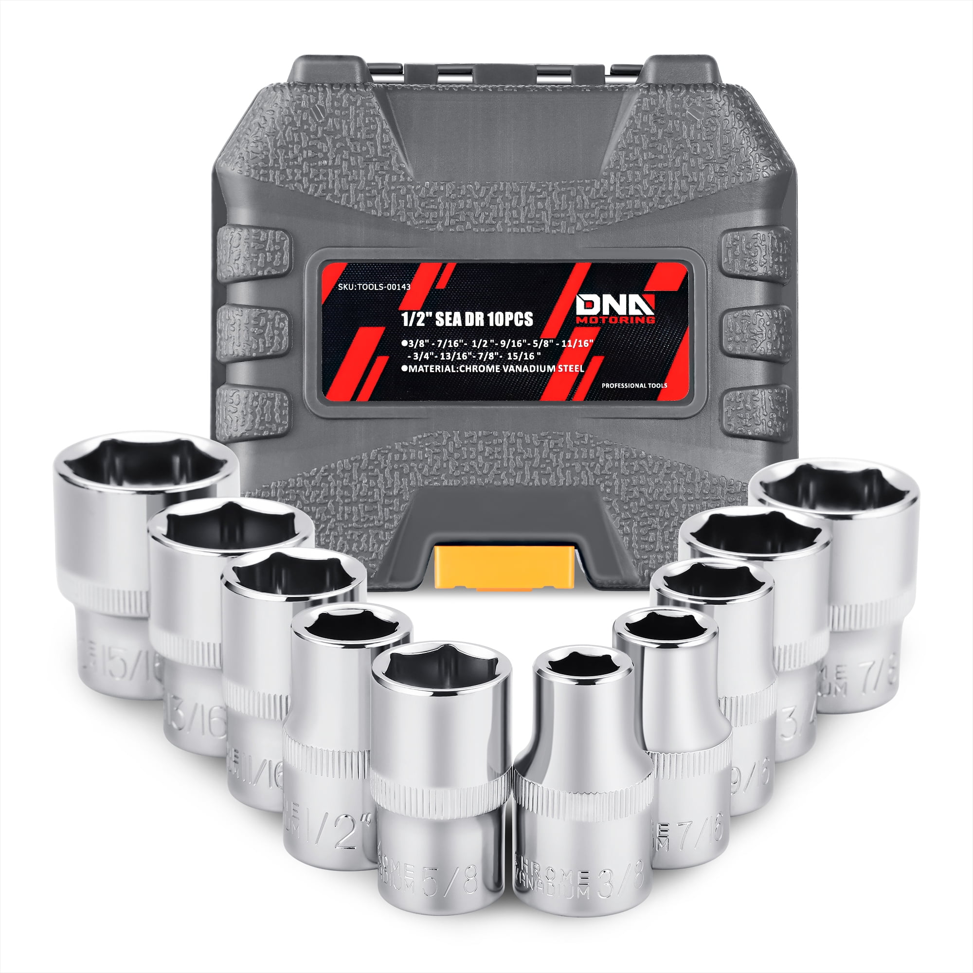 DNA Motoring TOOLS-00143 10 Pcs 1/2