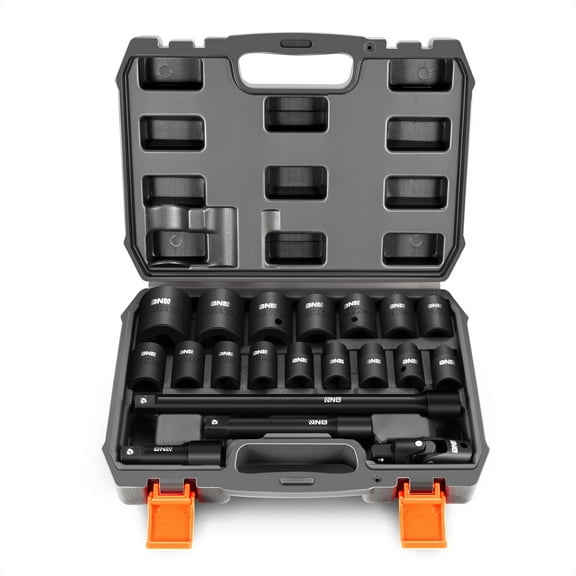DNA Motoring TOOLS-00148 20 Pcs 1/2" Drive Metric Deep Impact Socket Set 10-32mm w/ Extension Bars & Joint With Carry Case