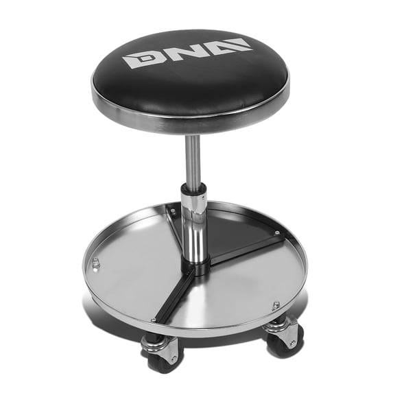 DNA Motoring TOOLS-00191 17.5"-22.5" Adjustable Shop Garage Rolling Pneumatic Creeper Stool Seat Chair w/17" Tool Tray 250lbs Max