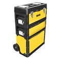 thumbnail image 1 of DNA Motoring 19.5" W X 28.5" H X 12" D 3-Tier Stackable Extendable Handle Trolley Tool Box Yellow, 1 of 7
