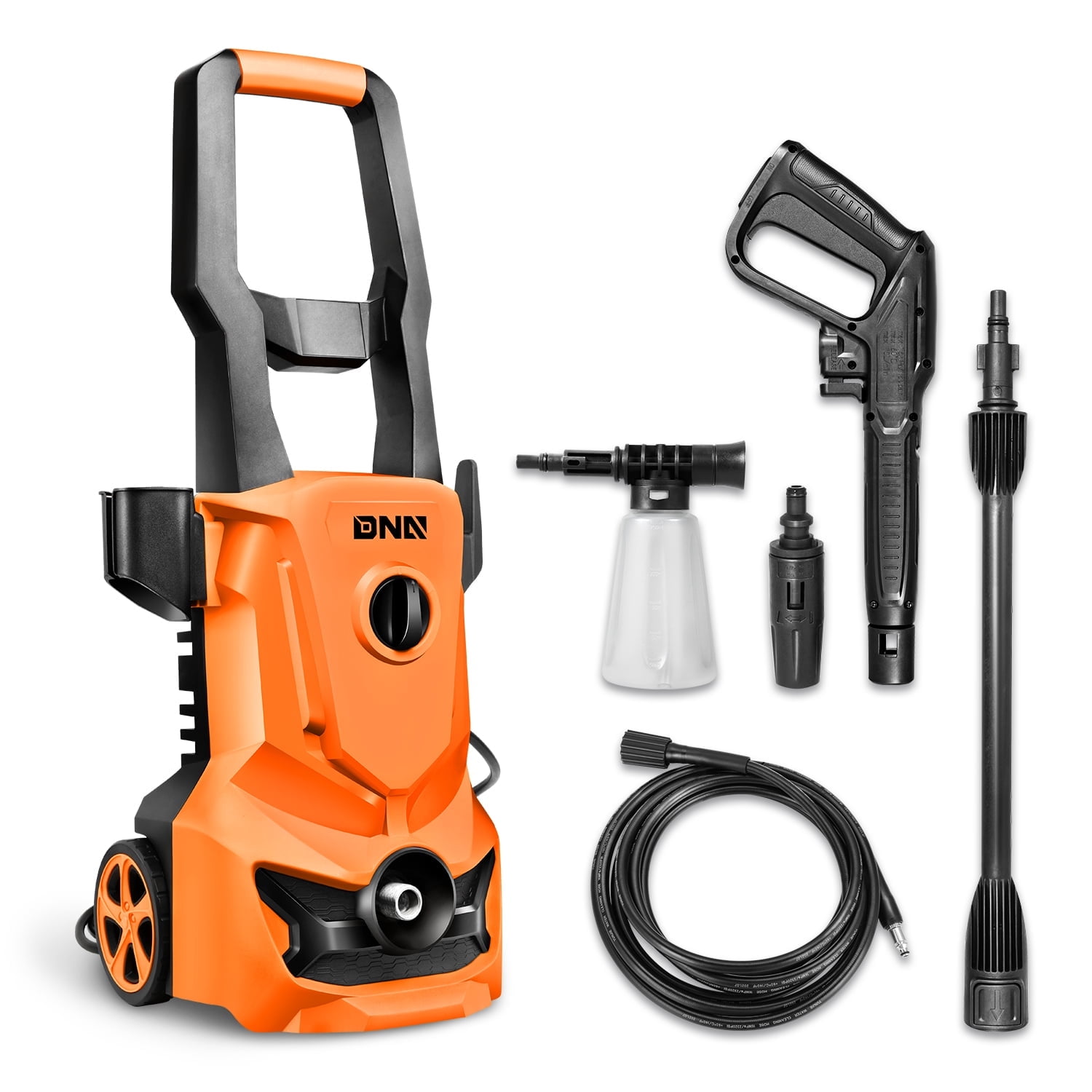 DNA Motoring TOOLS-00226 Portable High-Pressure Electric Power Cleaner Car Washer Machine 1813 PSI 1.45 GPM Orange