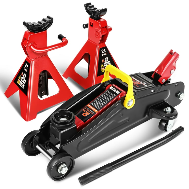 DNA Motoring Low Profile Hydraulic Trolley Floor Jack with 2