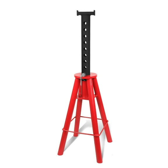 DNA Motoring TOOLS-00300 Universal 10 Ton (20000lbs) 28"- 47.5" Heavy Duty Steel Pin-Type Trucks Trailers Jack Stand Red