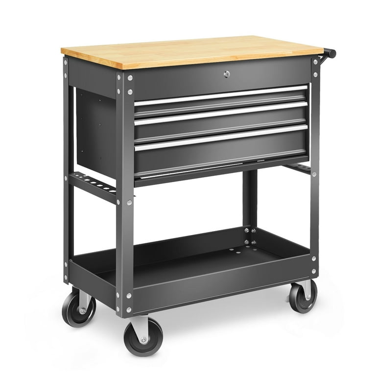 DNA Motoring TOOLS-00403 3 Drawer Lockable Wood Top Multiple
