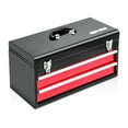 thumbnail image 1 of DNA Motoring TOOLS-00408 20" 2 Drawers Sturdy Durable Flat Top Steel Portable Hand Carry Multiple Storage Tool Storage Box Red, 1 of 7