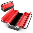 thumbnail image 1 of DNA Motoring TOOLS-00410 Red 18" 2 Level Multi-Function Foldable Repair Tool Box Storage With Lock Hole + Drawers + Handle, 1 of 7