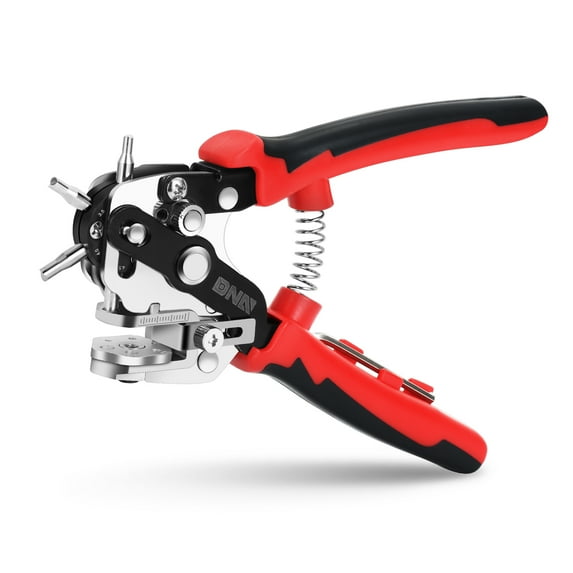DNA Motoring TOOLS-00415 2.0”-4.5“ Adjustable Stainless Steel Precise Punching V-Shaped Cutting Edge Steel Hole Punch Red
