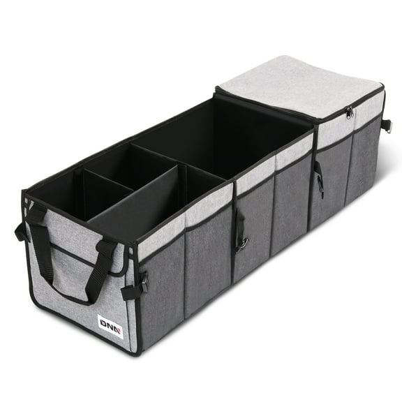 DNA Motoring TOOLS-00421 37.7"L 11.4"W 12.5"H 3-in-1 XXL Car Trunk Collapsible Folding SUV Food Delivery Storage Organizer Bin