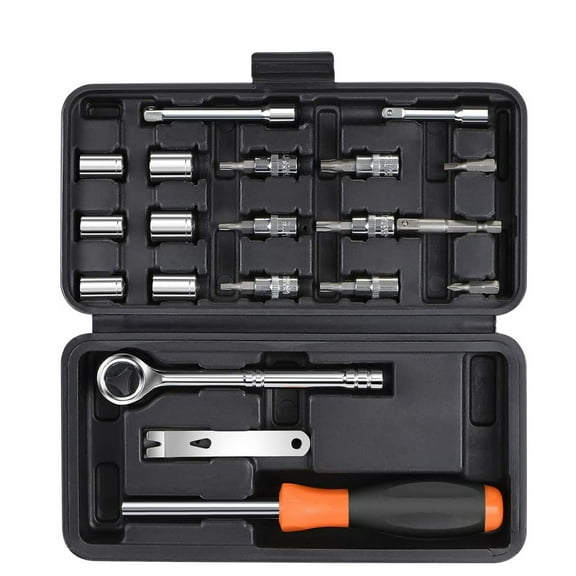 DNA Motoring TOOLS-88888 DNA MOTORING 20pcs Screwdriver Hex Socket Ratchet Hand Tool Auto Repair Set for Headlight Replacement Installation