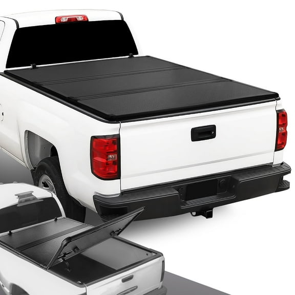 DNA Motoring Hard Solid Tri-Fold Tonneau Cover for 2014-2018 Silverado Sierra 8' Bed Truck