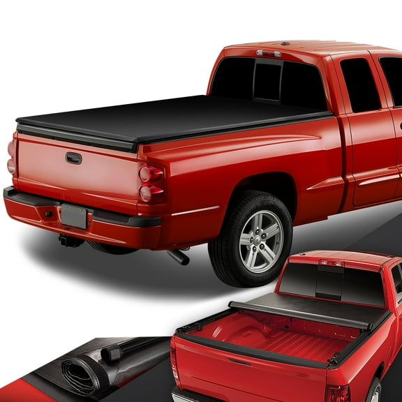 DNA Motoring Soft Roll-Up Tonneau Cover for 2005-2011 Dakota Raider 6.5 Ft Fleetside Bed