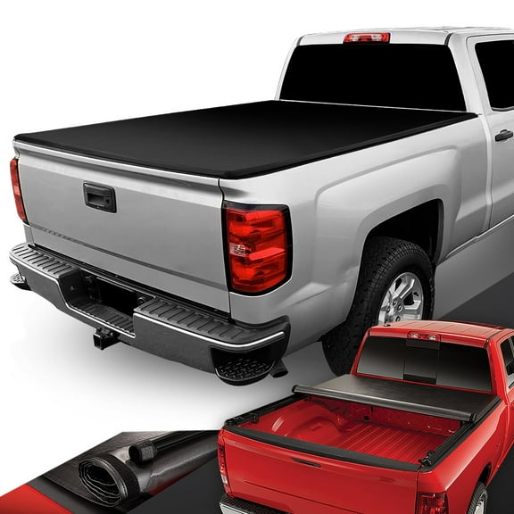 DNA Motoring Soft Roll-Up Tonneau Cover for 2014-2018 Silverado Sierra 8 Ft Fleetside Bed