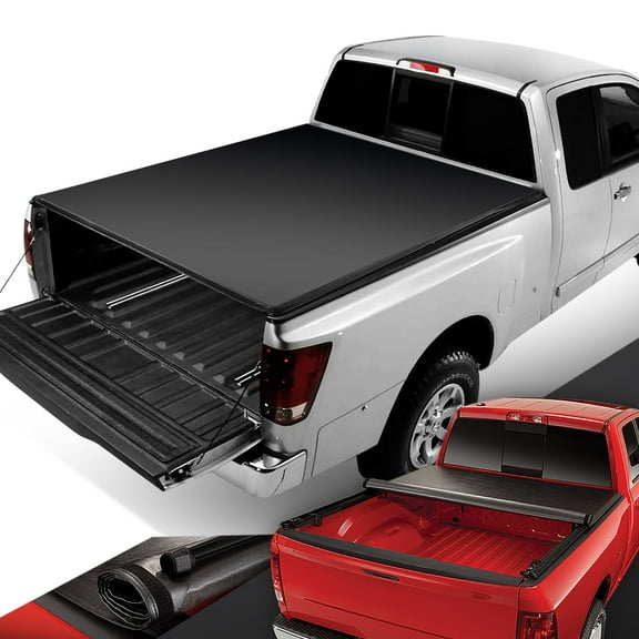 DNA Motoring Soft Top Roll-Up Tonneau Cover for 2004-2015 Nissan Titan 5'7" Fleetside Bed