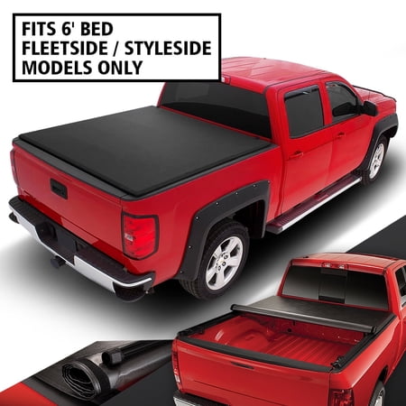 DNA Motoring For 2005-2015 Toyota Tacoma Fleetside 6FT Short Bed Soft Roll-up Tonneau Cover