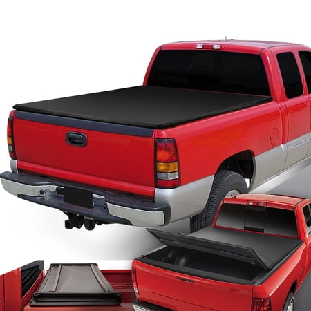 DNA Motoring for 19-25 Silverado Sierra 69.3"Bed Tri-Fold Adjustable Soft Trunk Tonneau Cover