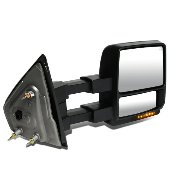 DNA Motoring TWM-006-T888-BK-AM-R For 2004 to 2014 Ford F150 Powered + Heated + LED Turn Signal / Puddle Light Towing Mirror (Right / Passenger Side)