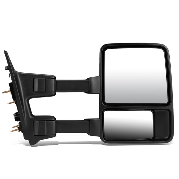 DNA Motoring TWM-027-T666-BK-AM-R For 2008 to 2016 Ford Super Duty Manual+Amber LED Turn Signal Towing Mirror (Right / Passenger)