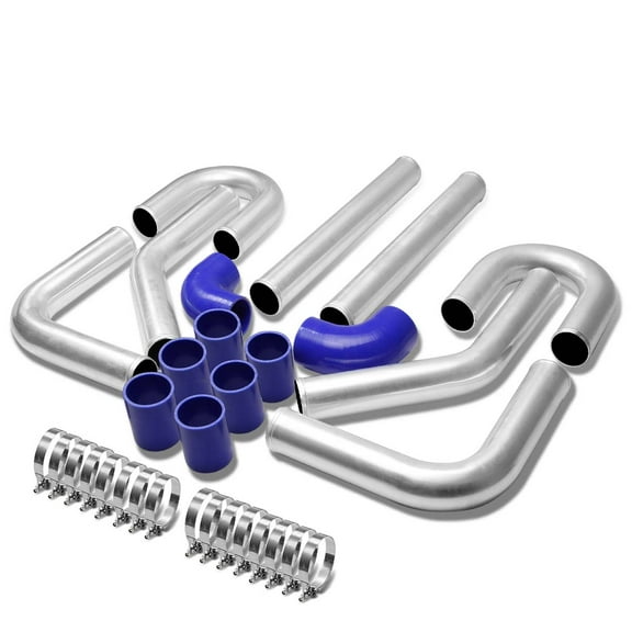 DNA Motoring Universal 8Pc 2.5" Aluminum FMIC Turbo Intercooler Piping+Elbow+Coupler Diy Kit