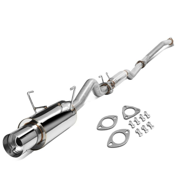 DNA Motoring For 01-05 Honda Civic EX Performance Catback Exhaust 4" Muffler Tip w/Removable Silencer
