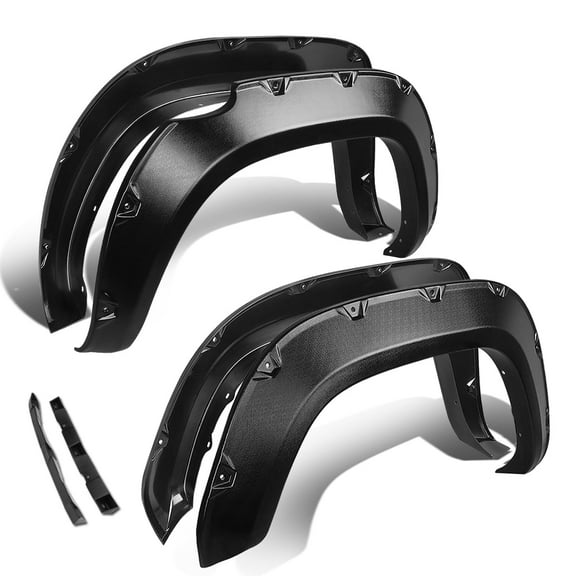 DNA Motoring For 2016-2017 Toyota Tacoma 4pcs Pocket Riveted Wheel Fender Flares Matte Black
