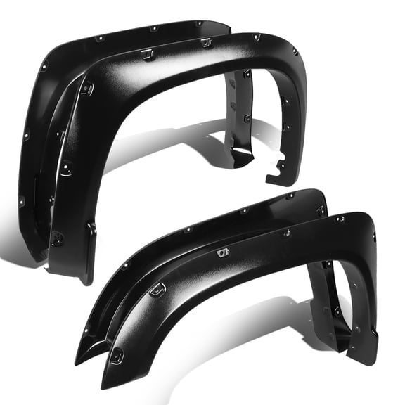 DNA Motoring WF-TD14-MBK For 2014 to 2017 Tundra Bump Textured Pocket -Riveted Style Side Fender Wheel Flares - 4pc (Black)