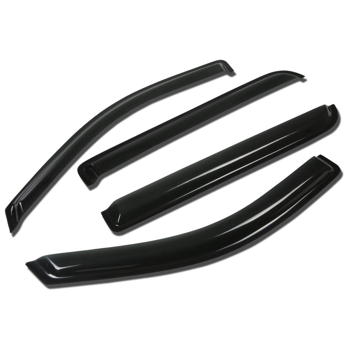 DNA Motoring WVS-040 For 2004 to 2008 Ford F-150 Super Crew Cab 4pcs Window Vent Visor Deflector Rain Guard (Dark Smoke) 05 06 07