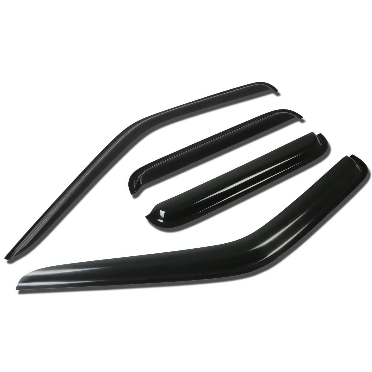DNA Motoring WVS-106 For 2000 to 2004 Nissan Frontier D22 4DR 4pcs Window Vent Visor Deflector Rain Guard (Dark Smoke) 01 02 03