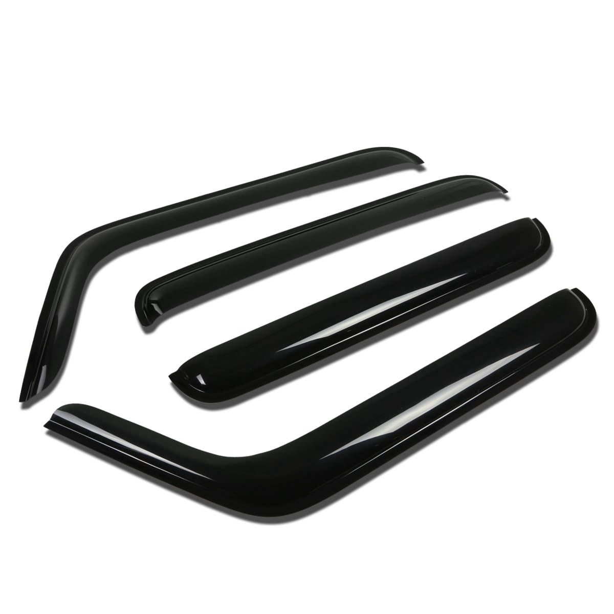 DNA Motoring For 07-17 Jeep Wrangler JK 4DR Smoked Tint Side Window Visor Shade Vent Rain Wind Deflector