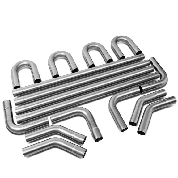 DNA Motoring 16pcs 2" OD DIY Custom Mild Steel Mandrel Exhaust Tubing Bend Straight Pipe Kit