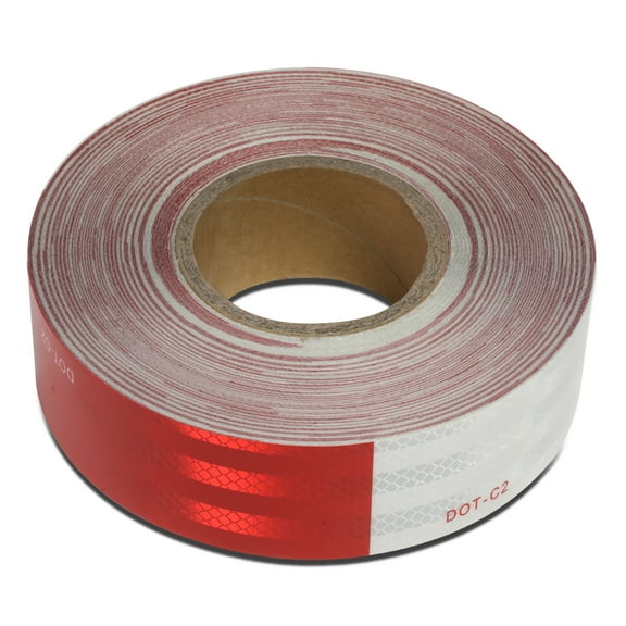 DNA Motoring ZTL-H-0009 DOT-C2 Requirements Reflective Red White Honeycomb Style 150' Roll of Conspicuity Safety Tape