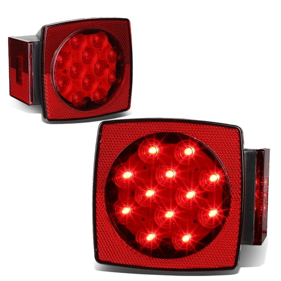 DNA Motoring ZTL-H-0016 For 12V Capable Vehicle IP68 Rated Protection Left+Right Acrylic Lenses Multi-Fuctions LED Tail Lights