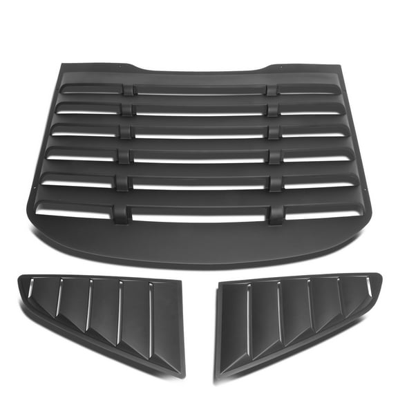DNA Motoring ZTL-Y-0001 For 2015 to 2018 Ford Mustang Coupe 3Pcs Vintage Style Rear + L / R Quarter Side Window Louvers