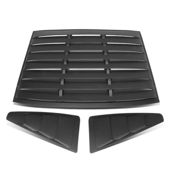 DNA Motoring ZTL-Y-0002 For 2005 to 2014 Ford Mustang Coupe 3Pcs Vintage Style Rear + L / R Quarter Side Window Louvers