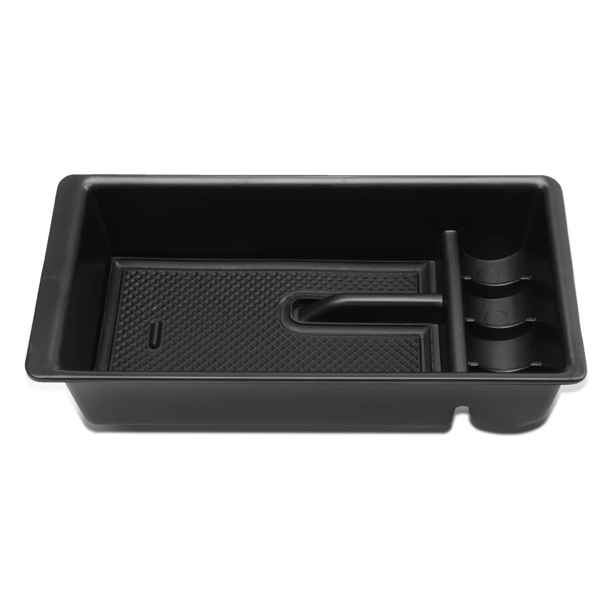 CARFIB Center Console Organizer For Toyota Tacoma (2016-2023) – Armrest Storage Tray With Anti-Slip Mat & Cable Hole | ABS Plastic, Easy Install