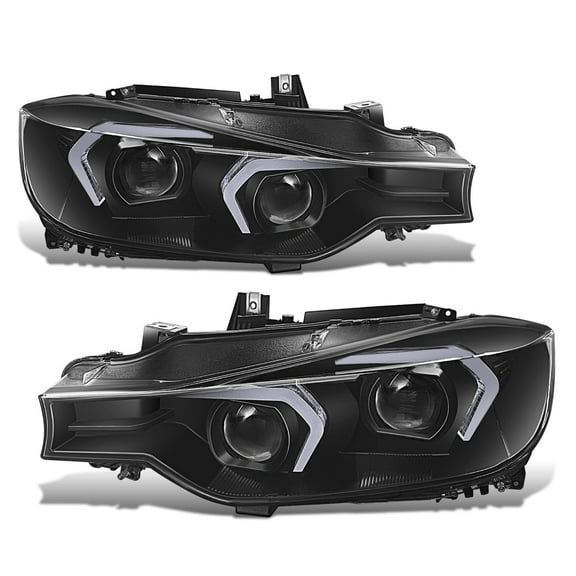 DNA Motoring For 12-15 BMW F30 3-Series Sedan LED DRL Switchback Dual Projector Headlight Lamps Pair