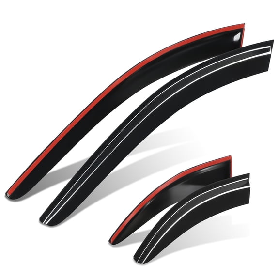 DNA Motoring for 2008-2017 MIT Lancer Sedan Window Visor Tape-On Sun Rain Guard Deflector