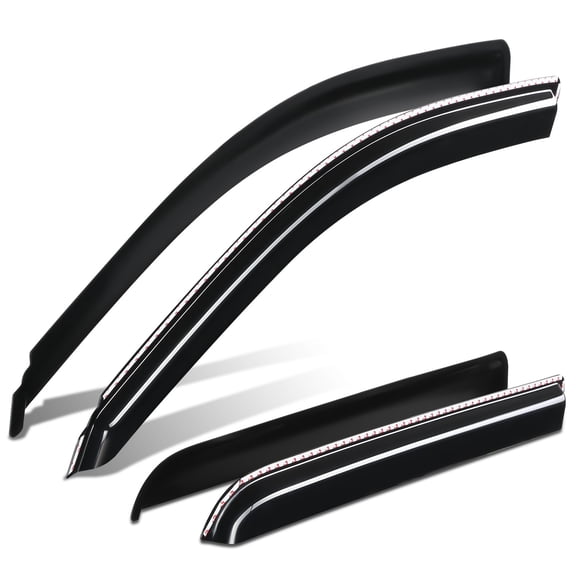 DNA Motoring for 2014-2019 Silverado Sierra Crew Cab Window Visor Sun Rain Guard Deflector