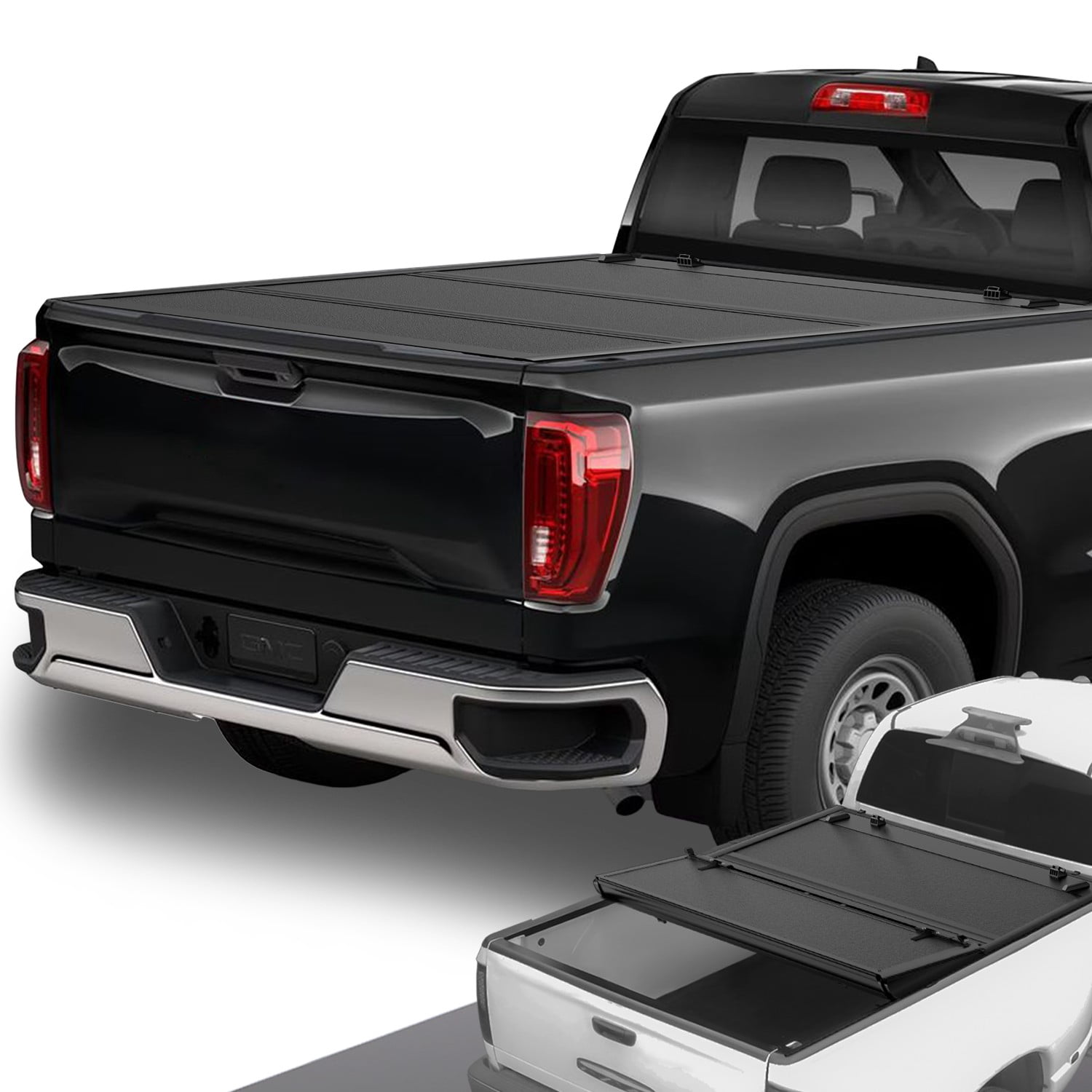 DNA Motoring for 2015-2024 Silverado Sierra 1500 5.8' Low Profile Hard Tri-Fold Tonneau Cover