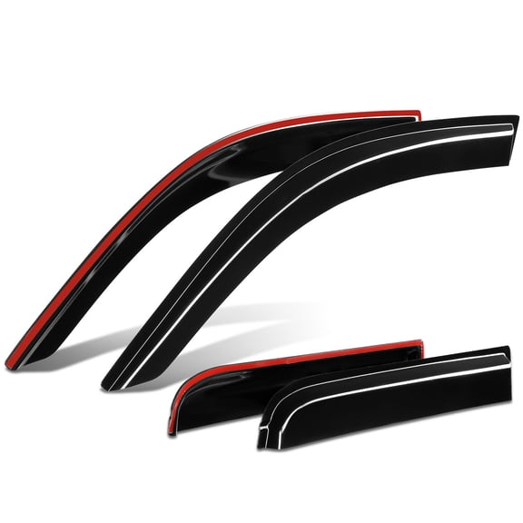 DNA Motoring for 2024-2026 Toyota Tacoma Crew Cab Window Visor Tape-On Rain Guard Deflector
