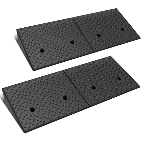 DNA Motoring for Warehouse Wheelchair Cars 5.9" Rise Rubber Driveway Threshold Curb Ramp 2Pcs