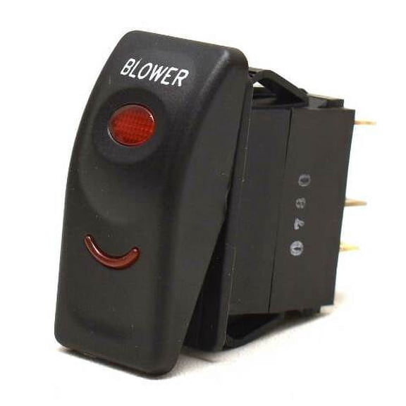DNA On/Off Boat Rocker Switch | Blower 4 Spade Red Illuminated
