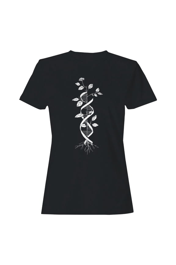 DNA Plant Growth Fusion Art Women's T-shirt Black