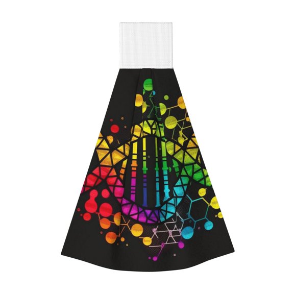 DNA Rainbow LGBT Pride Science Hanging Coral Fleece Hand Towel 1 PC , Super Absorbent Kitchen Towel Quick-Dry Dish Cloth