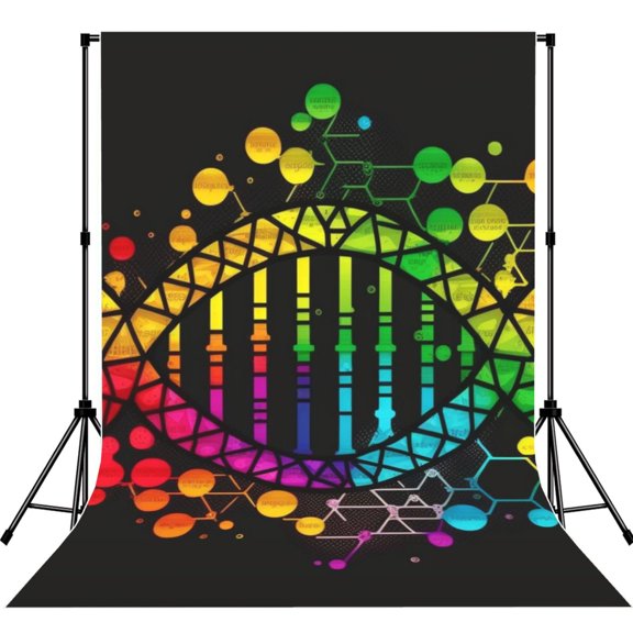 DNA Rainbow LGBT Pride Science Photography Backdrop 5x7Ft Background for Photo Studio Video Recording Birthday Party Wedding Home Decor